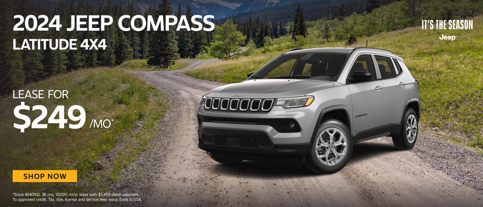 2023 Jeep Compass Latitude 4x4 lease for $249 per month
