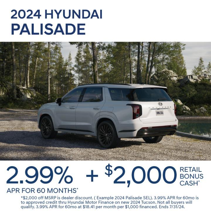 2024 Hyundai Palisade 2.99% Apr up to 60 Months
