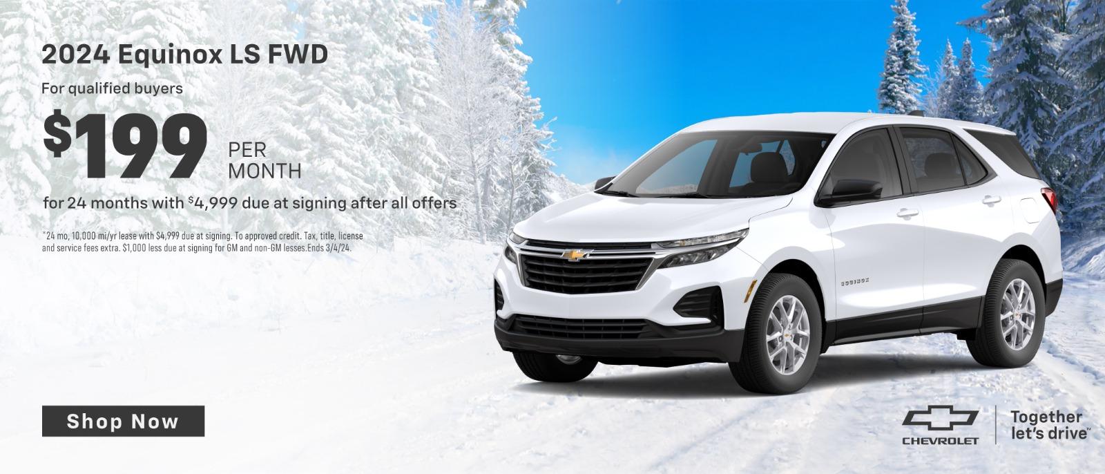 2024 Chevy Equinox lease for $199 per month for 24 months