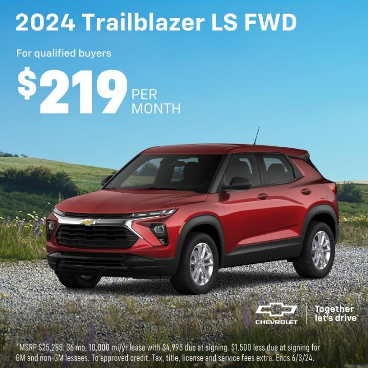 2024 Chevy Trailblazer lease for $219 per month