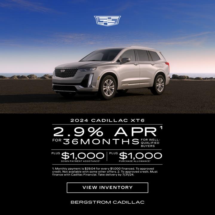 2024 Cadillac XT6 2.9% APR for 36 months