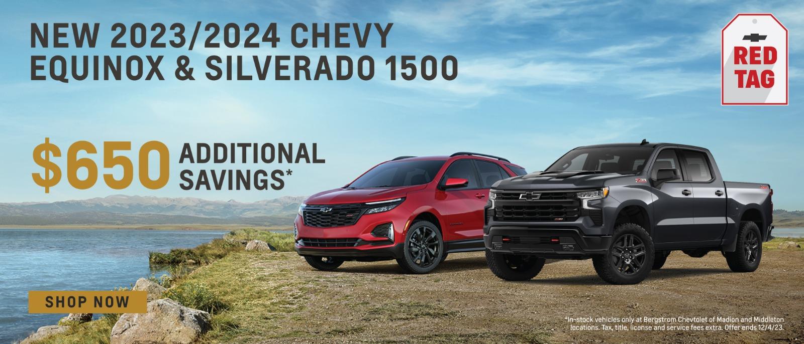 NEW 2023/2024  Chevy Equinox & Silverado1500 $650 additional savings