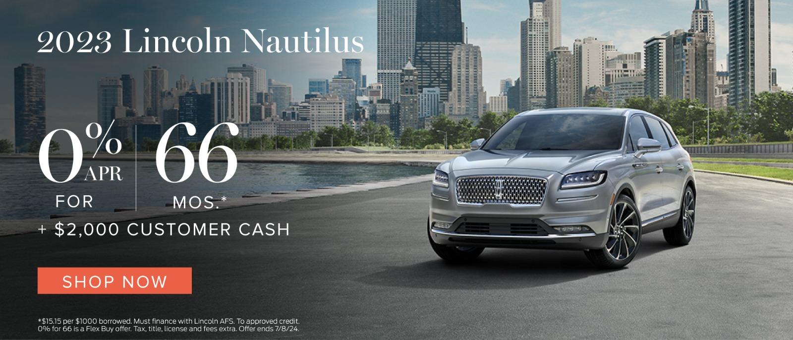2023 Lincoln Nautilus 0%APR for 66months + $2,000 Customer Cash