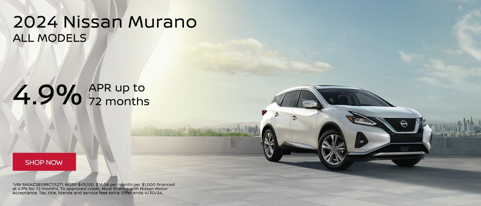 2024 Nissan Murano 4.9% APR Up to 72months