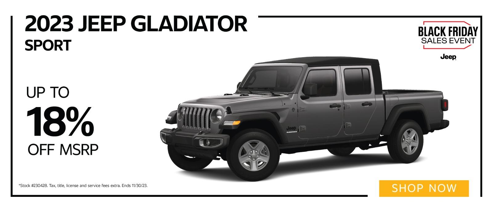 2023 Jeep Gladiator Sport up to 18%off MSRP