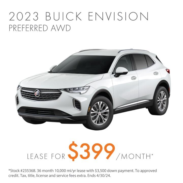 2023 Buick Envision lease for $399 per month for 36 months