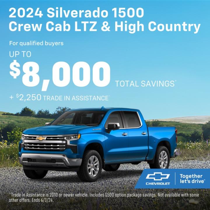 2024 Chevy Silverado LTZ & high country up to $8,000 Savings