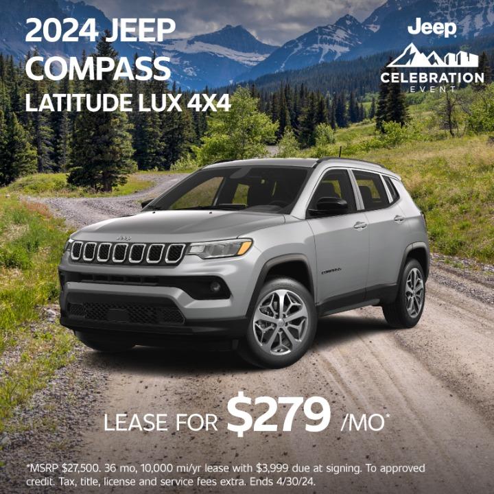 2023 Jeep compass Latitude Lux lease for $279 per month