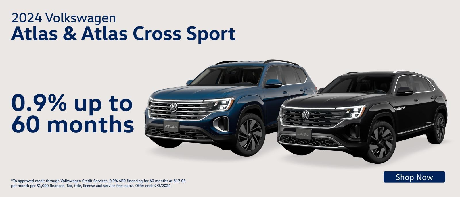 2024 Volkswagen Atlas & Atlas Cross Sport | 0.9% Up to 60Months