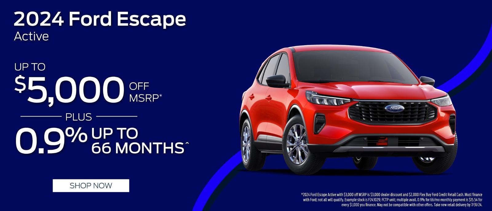 2024 Ford Escape up to $5,000 off Msrp