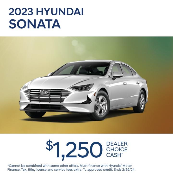 2023 Hyundai Sonata $1,250 Dealer Choice Cash
