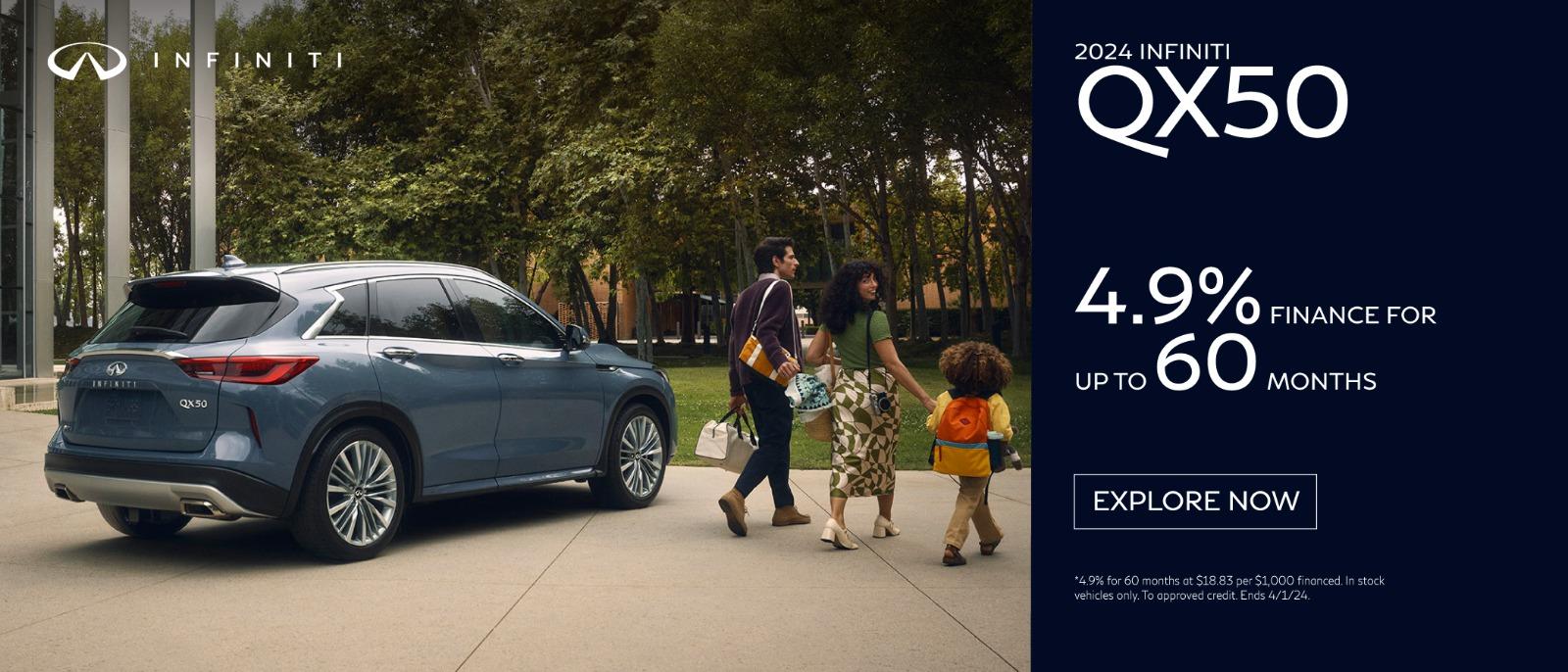 2023 INFINITI QX50 4.9%Fince for up to 60 Months