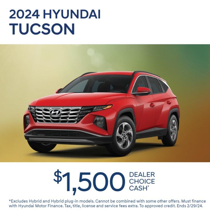 2024 Hyundai Tucson $1,500 Dealer Choice Cash