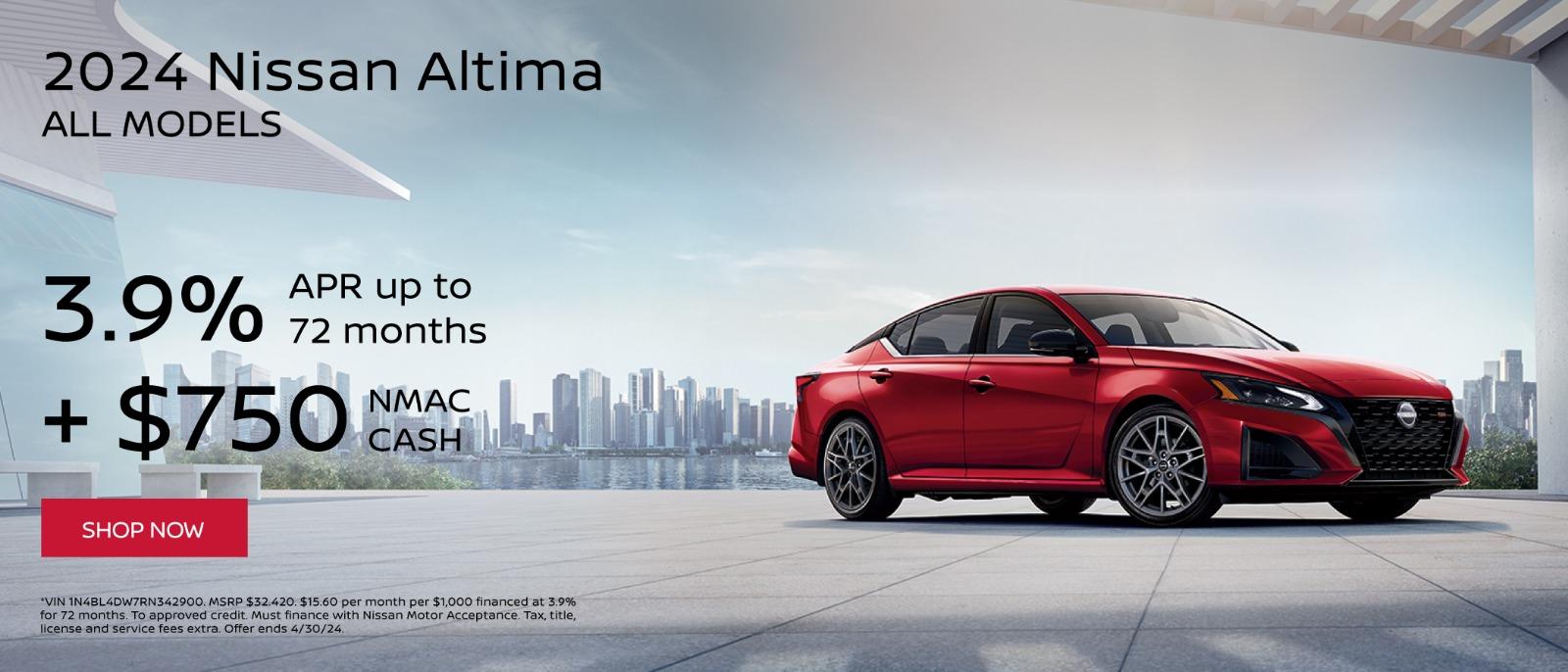 All New 2024 Nissan Altima 3.9% Apr up to 72 months