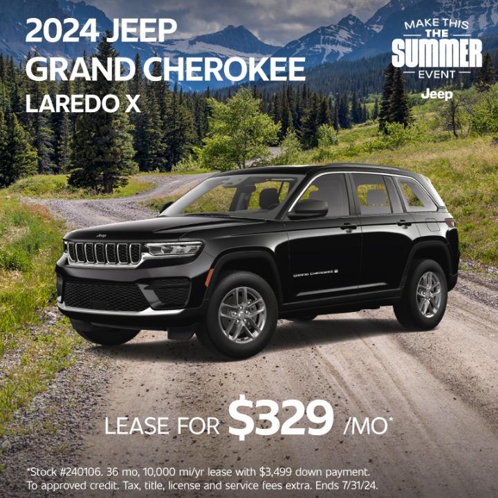 2024 Jeep Grand Cherokee Limited 4x4 lease for $329per month