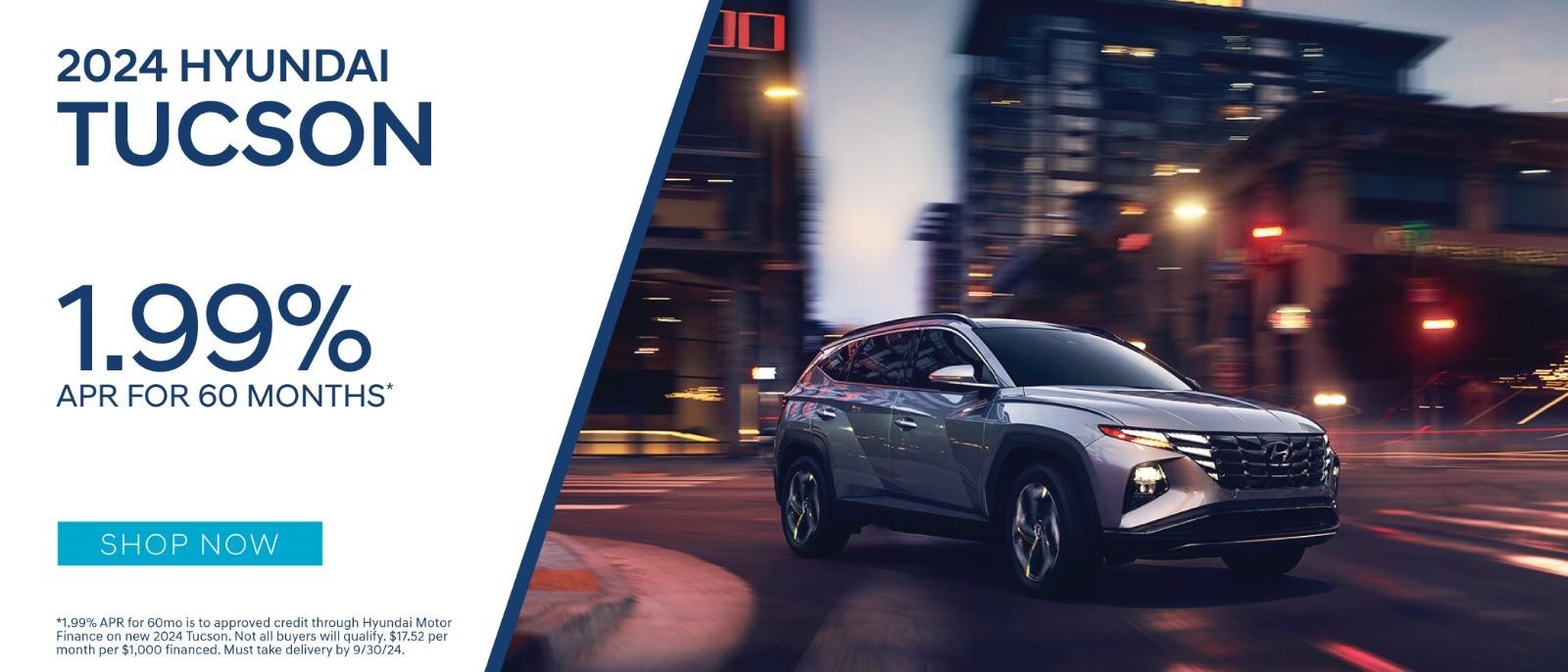 2024 Hyundai Tucson 1.99%Apr for 60months