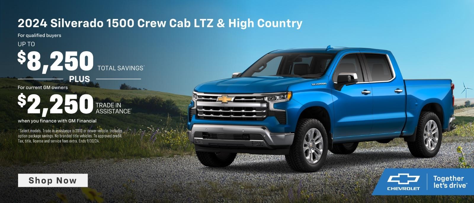 NEW 2024 Chevy Silverado 1500 LTZ & High Country up to $8,250 Savings