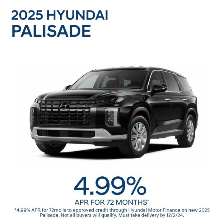 2025 Hyundai Palisade 4.99% APR for 72 months