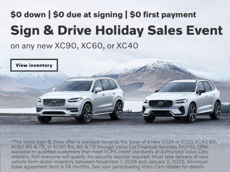 Any New XC90,XC60, XC40 Sign & Drive Holiday Sales Eveent