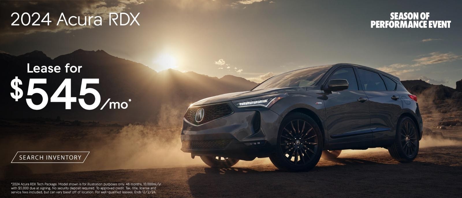 2024 Acura RDX lease for $545 per month