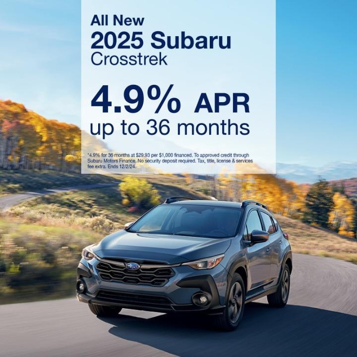 2025 Subaru Crosstrek 4.9% APR for up to 36 months