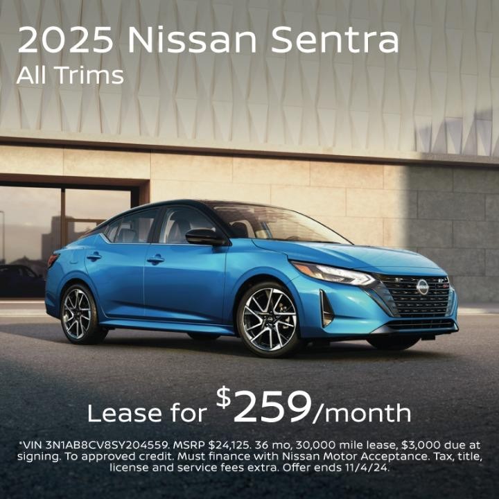 2025 Nissan Sentra Lease for $259 per month