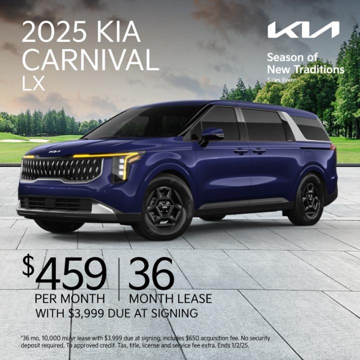 2025 Kia Carnival Lx Lease for $459 per month for 36 months