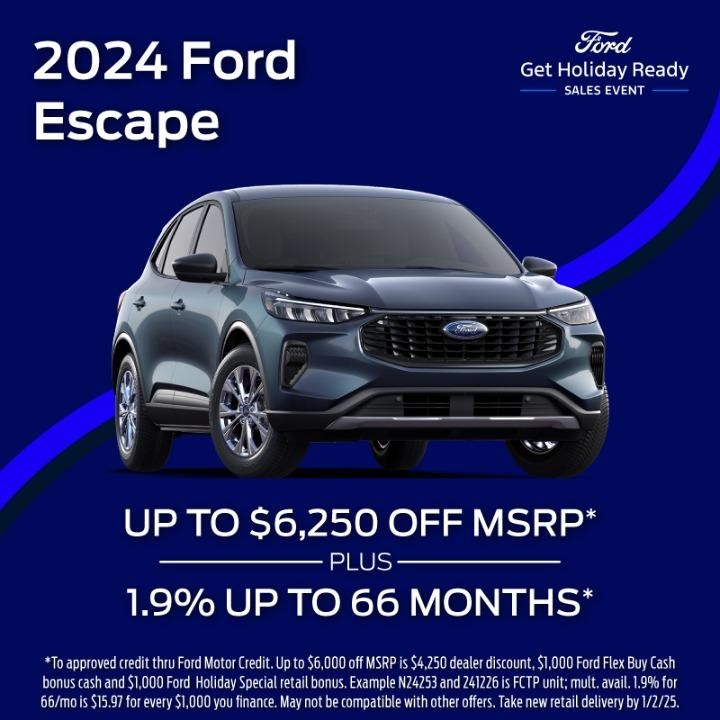 2024 Ford Escape up to $6,250 Off Msrp