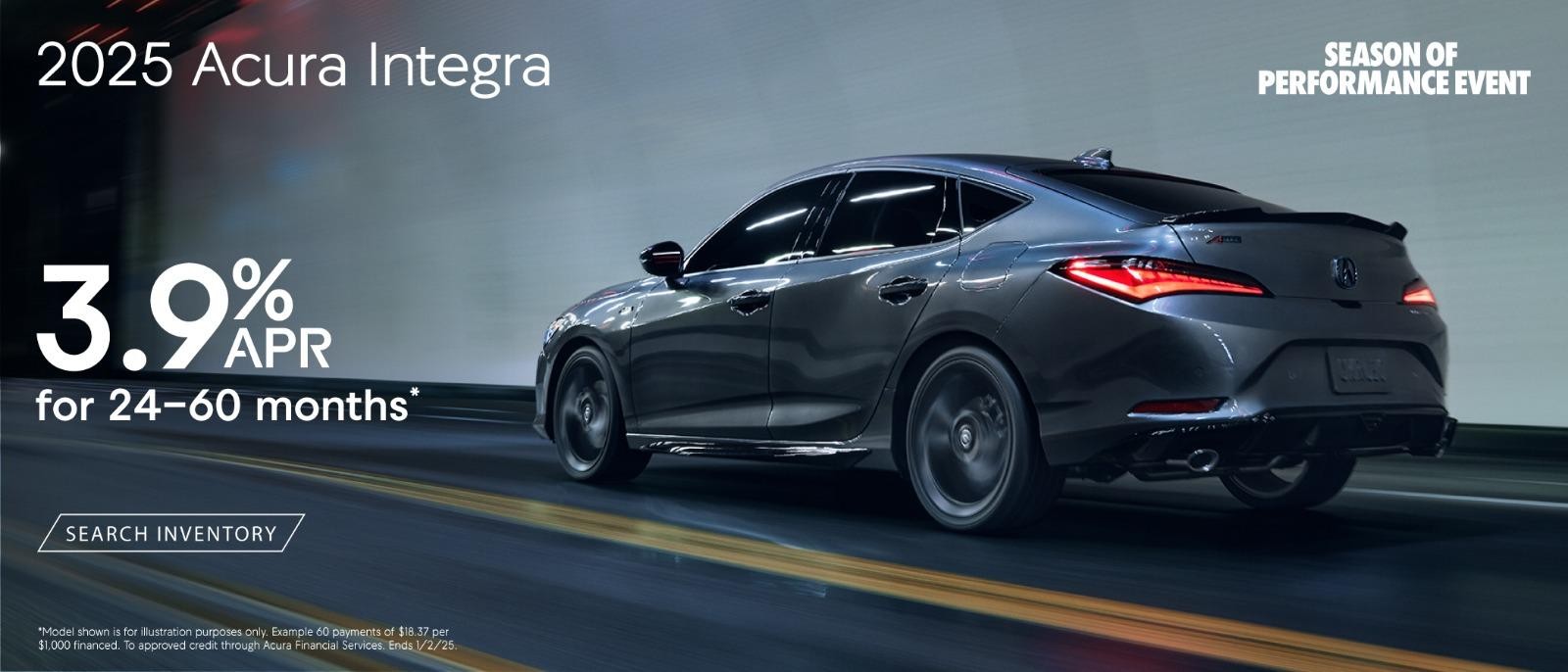 2025 Acura Integra 3.9% APR for 24-60 Months