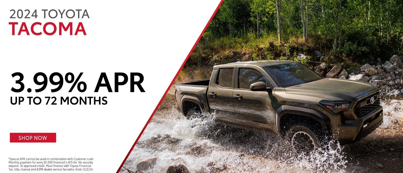 2024 Toyota Tacoma 3.99% APR up to 72 months