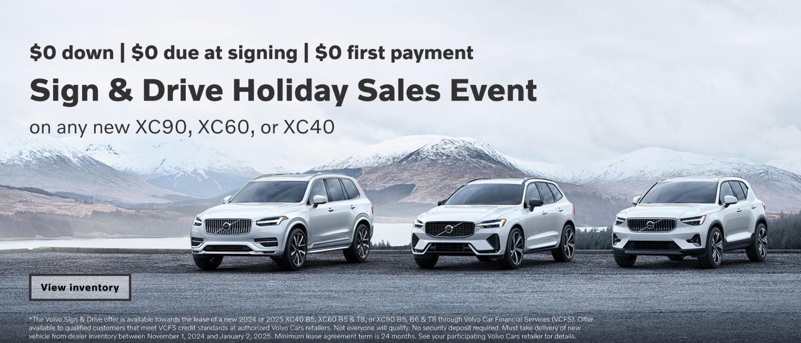 Any New XC90,XC60, XC40 Sign & Drive Holiday Sales Eveent