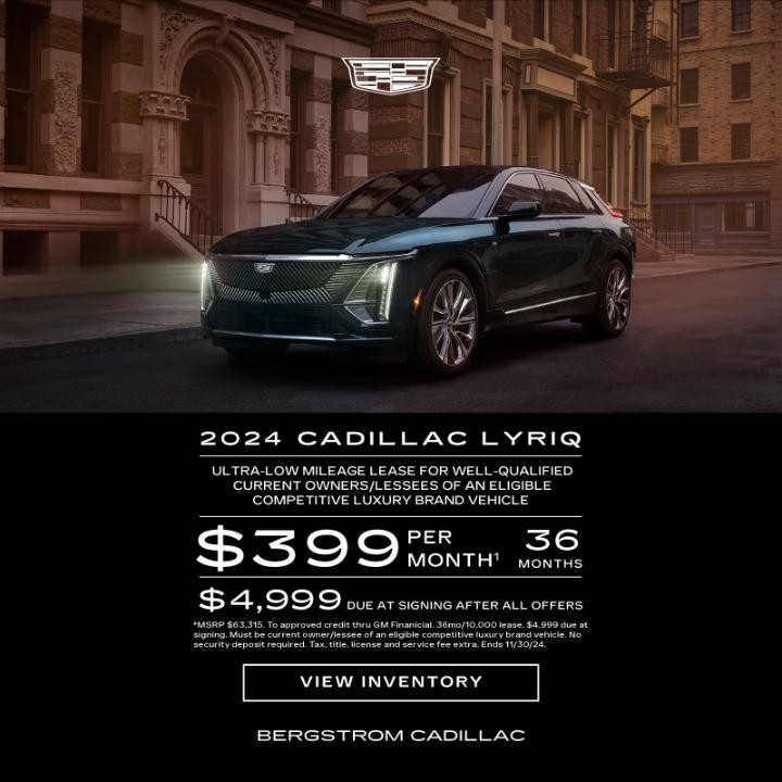 2024 Cadillac Lyriq Lease for $389 per month for 36 moths