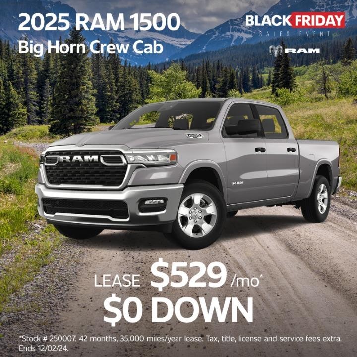 2025 Ram 1500 Big Horn Lease $529/mo