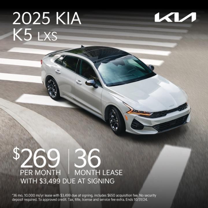 2025 Kia K5 $269/mo for 36 months