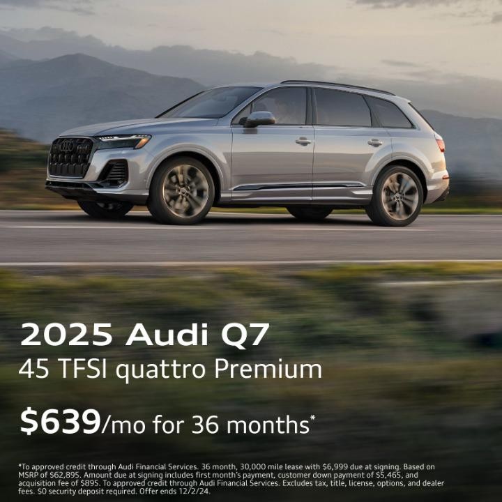 New 2025 Audi Q7| $639/mo for 36 months