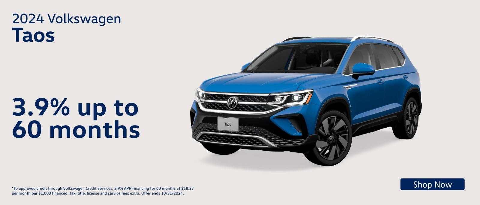 2024 Volkswagen Taos Offer | 3.9% up to 60Months