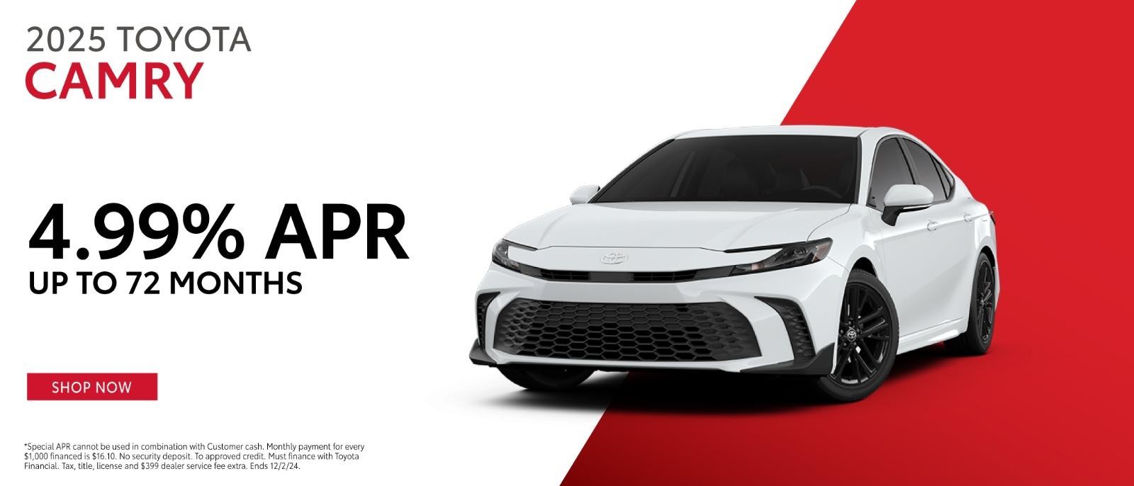 2025 Toyota Camry | 4.99% APR up to 72months