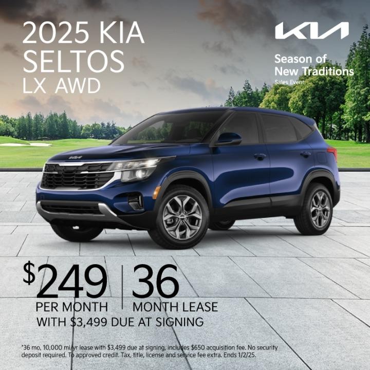 2025 Kia Seltos $249 per month for 36 months