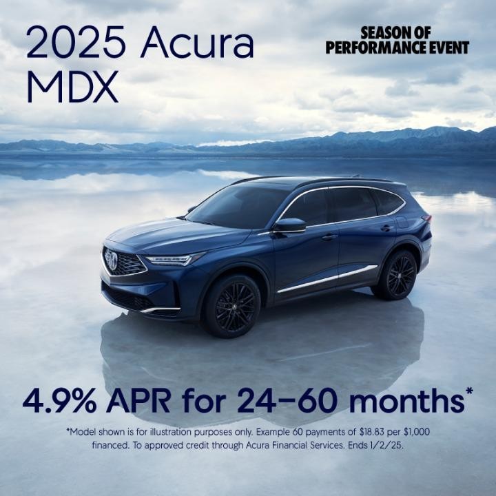 2025 Acura MDX 4.9% APR for 24-60 months