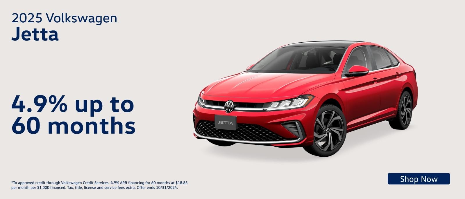 2025 Volkswagen Jetta 4.9%APR up to 60months