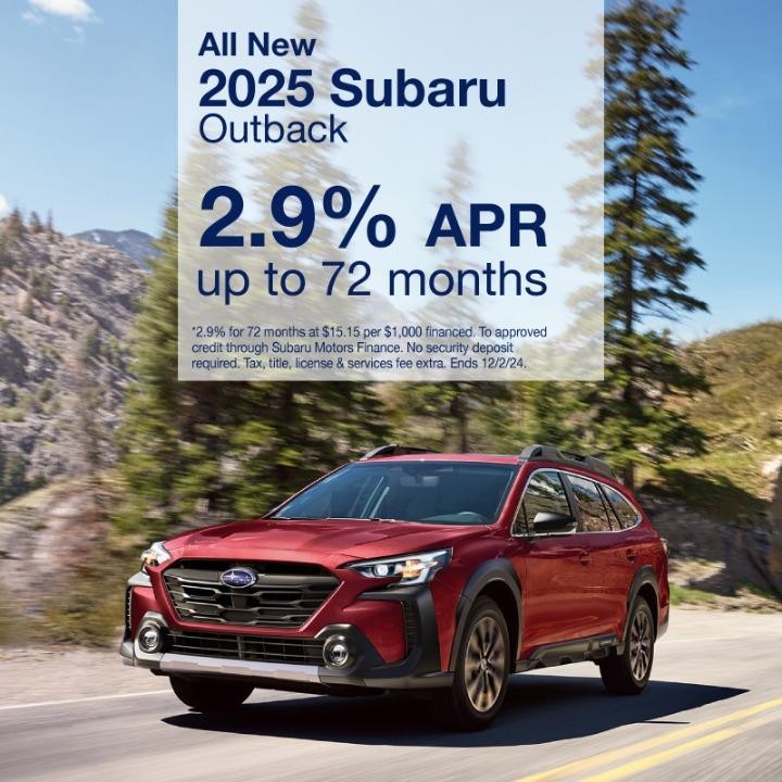 2025 Subaru Outback 2.9% for 72 months