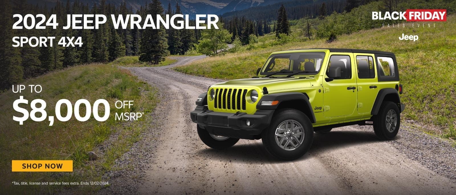 2024 Jeep Wrangler Sport 4*4 up to $8,000 off msrp