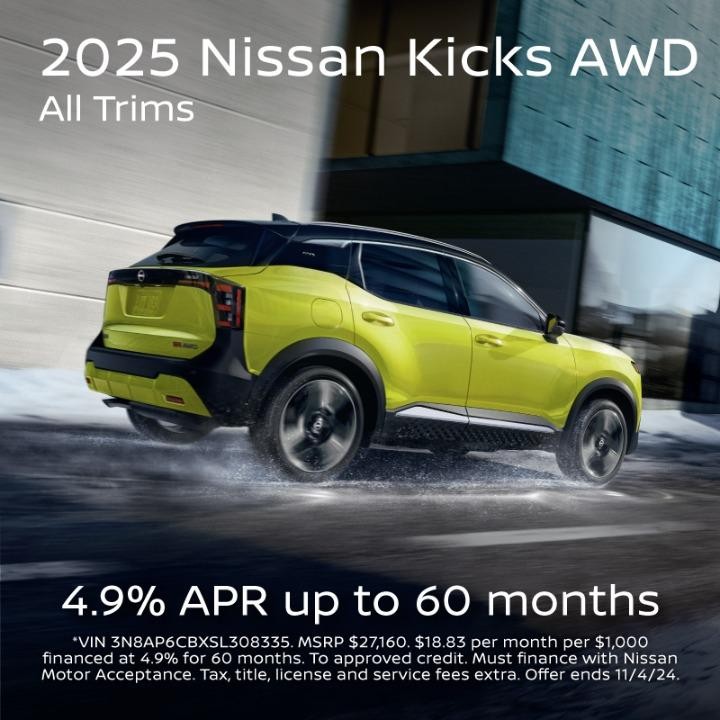 2025 Nissan Kicks | 4.49% APR up to 60months