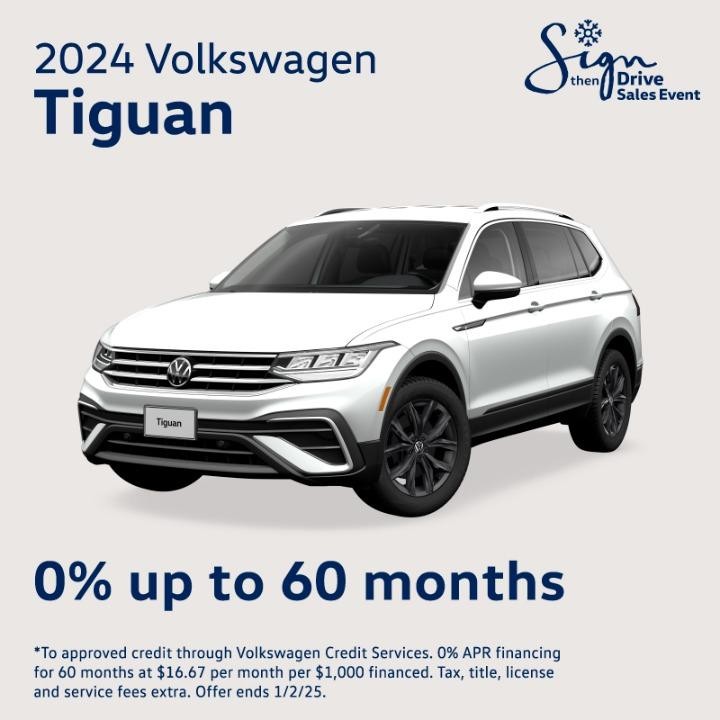 2024 VW Tiguan 0% Up to 60 Months