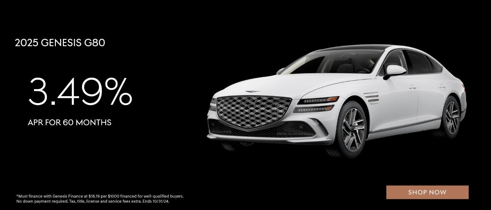 2025 Genesis G80 for 3.49% APR for 60 months