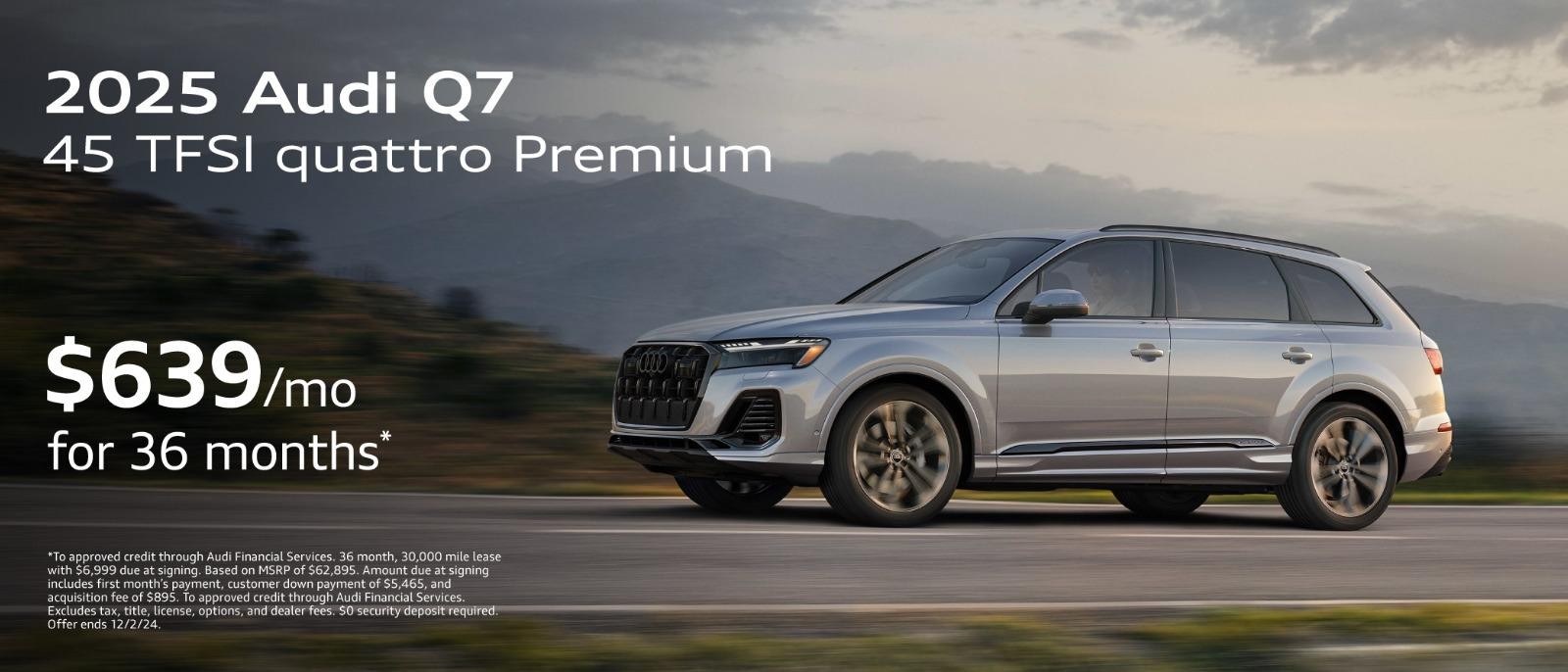 New 2025 Audi Q7| $639/mo for 36 months