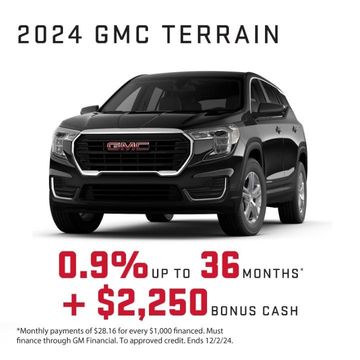 2024 GMC Terrain 0.9% up to 36 months