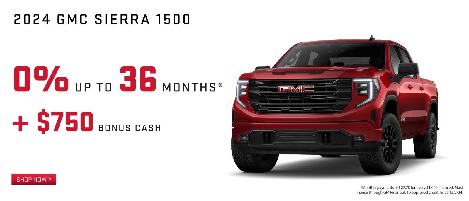 2024 GMC Sierra 0% up to 36months