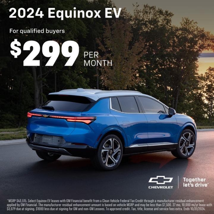 2024 Chevy Equinox EV $299 per month