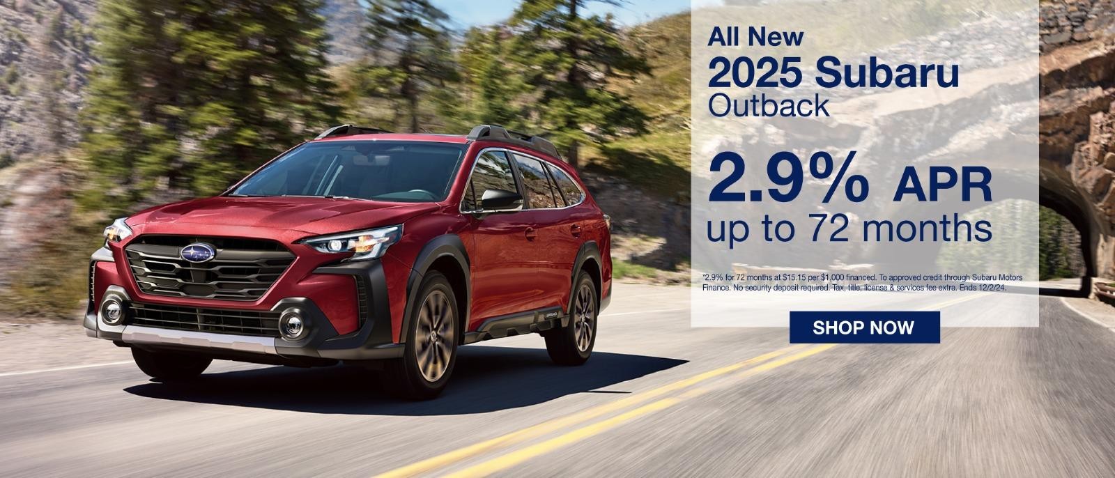 2025 Subaru Outback 2.9% for 72 months